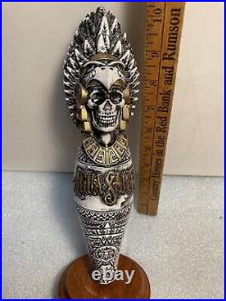 FIGUEROA MOUNTAIN AGUA SANTA SKELETON WARRIOR draft beer tap handle. CALIFORNIA
