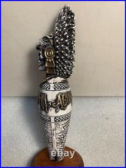 FIGUEROA MOUNTAIN AGUA SANTA SKELETON WARRIOR draft beer tap handle. CALIFORNIA