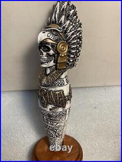 FIGUEROA MOUNTAIN AGUA SANTA SKELETON WARRIOR draft beer tap handle. CALIFORNIA