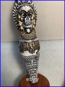 FIGUEROA MOUNTAIN AGUA SANTA SKELETON WARRIOR draft beer tap handle. CALIFORNIA