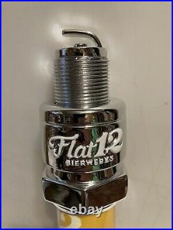 FLAT 12 BIERWERKS UPSIDE DOWN BLONDE SPARKPLUG draft beer tap handle. INDIANA