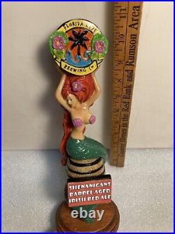 FLORIDA KEYS SHENANIGANS RED HAIR MERMAID Draft beer tap handle FLORIDA
