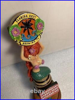 FLORIDA KEYS SHENANIGANS RED HAIR MERMAID Draft beer tap handle FLORIDA