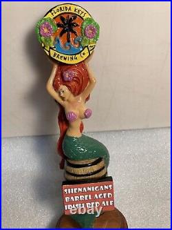 FLORIDA KEYS SHENANIGANS RED HAIR MERMAID Draft beer tap handle FLORIDA