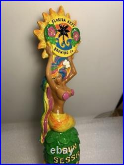 FLORIDA KEYS SUN SESSION IPA RAINBOW HAIR MERMAID Draft beer tap handle. FLORIDA