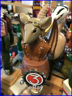 FLYING MOUSE FLY MOB 3 5 beer tap handle. Troutville, Virginia. Closed brewery