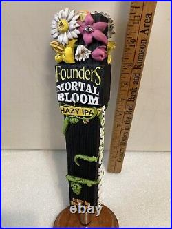 FOUNDERS MORTAL BLOOM HAZY IPA WICKED GARDEN Draft beer tap handle. MICHIGAN