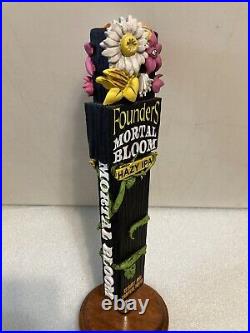 FOUNDERS MORTAL BLOOM HAZY IPA WICKED GARDEN Draft beer tap handle. MICHIGAN