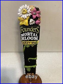 FOUNDERS MORTAL BLOOM HAZY IPA WICKED GARDEN Draft beer tap handle. MICHIGAN