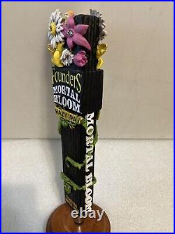 FOUNDERS MORTAL BLOOM HAZY IPA WICKED GARDEN Draft beer tap handle. MICHIGAN