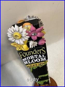 FOUNDERS MORTAL BLOOM HAZY IPA WICKED GARDEN Draft beer tap handle. MICHIGAN