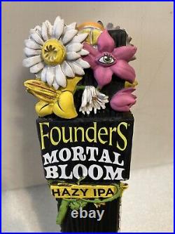FOUNDERS MORTAL BLOOM HAZY IPA WICKED GARDEN Draft beer tap handle. MICHIGAN