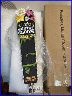 FOUNDERS MORTAL BLOOM HAZY IPA WICKED GARDEN Draft beer tap handle. MICHIGAN