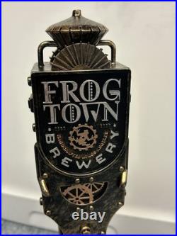 FROGTOWN BREWERY Steampunk Beer Tap Handle, New In Box, Industrial Gears