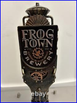 FROGTOWN BREWERY Steampunk Beer Tap Handle, New In Box, Industrial Gears