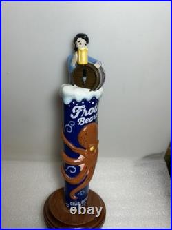 FROTHY BEARD SHIPWRECKED BREWER AND OCTOPUS draft beer tap handle. CALIFORNIA