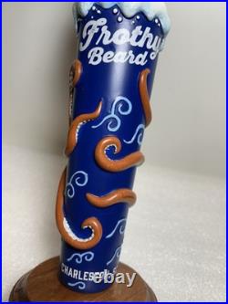 FROTHY BEARD SHIPWRECKED BREWER AND OCTOPUS draft beer tap handle. CALIFORNIA