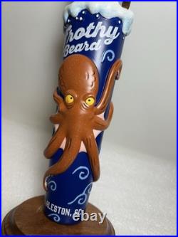 FROTHY BEARD SHIPWRECKED BREWER AND OCTOPUS draft beer tap handle. CALIFORNIA