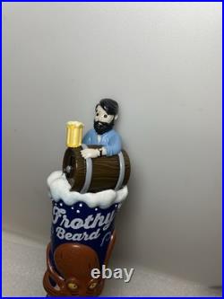 FROTHY BEARD SHIPWRECKED BREWER AND OCTOPUS draft beer tap handle. CALIFORNIA