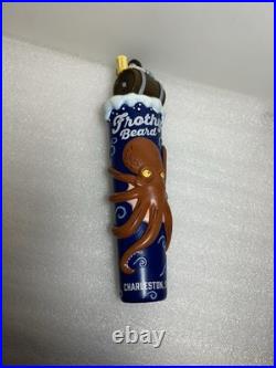 FROTHY BEARD SHIPWRECKED BREWER AND OCTOPUS draft beer tap handle. CALIFORNIA
