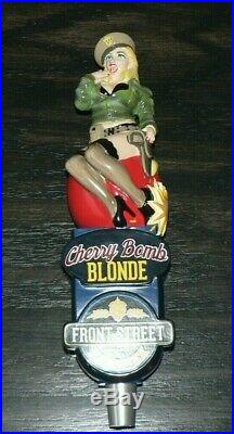 Front Street Brewery Cherry Bomb Blonde Beer Tap Handle Pin Up Girl. WW II. Keg
