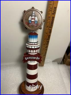 GALVESTON BAY BEER COMPANY LIGHTHOUSE LAGER draft beer tap handle. TEXAS