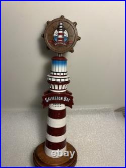 GALVESTON BAY BEER COMPANY LIGHTHOUSE LAGER draft beer tap handle. TEXAS