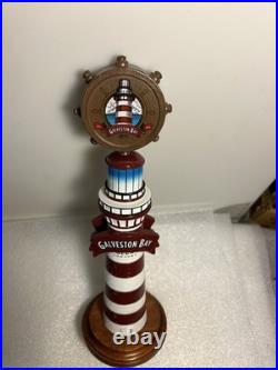 GALVESTON BAY BEER COMPANY LIGHTHOUSE LAGER draft beer tap handle. TEXAS