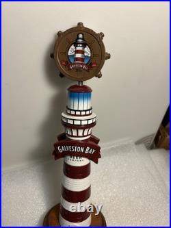 GALVESTON BAY BEER COMPANY LIGHTHOUSE LAGER draft beer tap handle. TEXAS