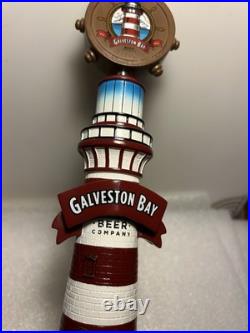 GALVESTON BAY BEER COMPANY LIGHTHOUSE LAGER draft beer tap handle. TEXAS