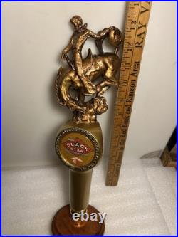 GREAT NORTHERN BLACK STAR BEER RODEO COWBOY draft beer tap handle. MONTANA