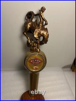 GREAT NORTHERN BLACK STAR BEER RODEO COWBOY draft beer tap handle. MONTANA