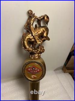 GREAT NORTHERN BLACK STAR BEER RODEO COWBOY draft beer tap handle. MONTANA