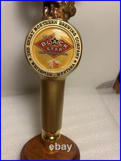 GREAT NORTHERN BLACK STAR BEER RODEO COWBOY draft beer tap handle. MONTANA