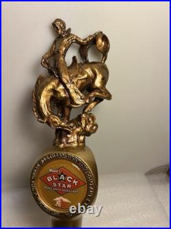 GREAT NORTHERN BLACK STAR BEER RODEO COWBOY draft beer tap handle. MONTANA