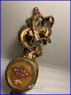 GREAT NORTHERN BLACK STAR BEER RODEO COWBOY draft beer tap handle. MONTANA