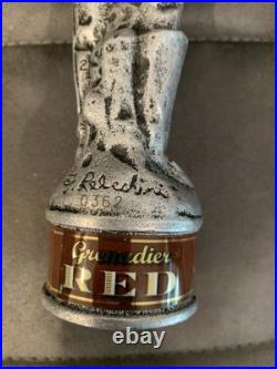 G. HEILMAN BREWING 8.5 Pewter GRENADIER RED beer tap handle #381