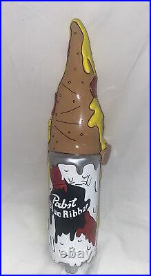 Gently Used RARE Pabst Artist Series Melting Pizza Tap Handle PBR x Dela Deso