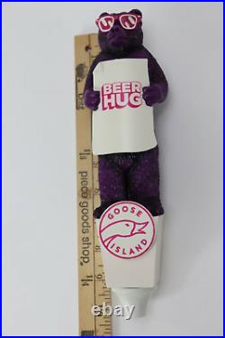 Goose Island Beer Hug IPA Purple Bear Beer Tap Handle NIB