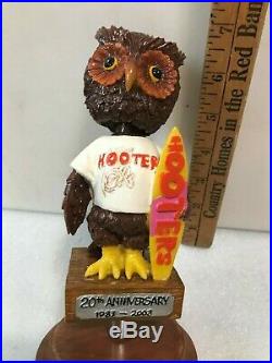 HOOTERS OWL 20TH ANNIVERSARY BOBBLEHEAD beer tap handle. Full color. FLORIDA