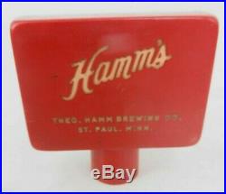 Hamm's Beer St Paul MINN MN vintage red w porcelain plate tap handle knob ball