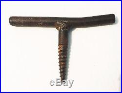 Hand Forged Iron Antique Tool Farm Primitive Screw Tap T Handle Woodworking
