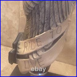 Harley-Davidson Skull Wings Helmet Ride to Live Live to Ride Tap Handle