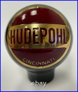 Hudepohl beer ball knob Cincinati Ohio tap marker handle vintage brewery