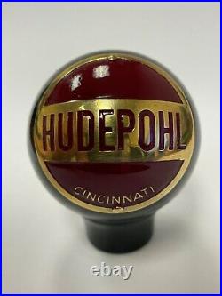 Hudepohl beer ball knob Cincinati Ohio tap marker handle vintage brewery