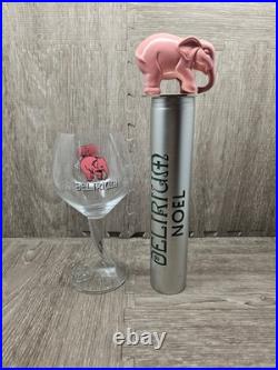 Hyughe Delirium Noel Pink Elephant Figural Tap Handle Belgian Tremens With Glass
