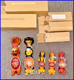 III Dachshunds Brewing Ankle Biter Ale Tap Handle Set of 5 New in Boxes