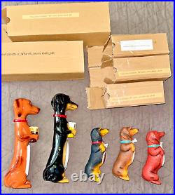 III Dachshunds Brewing Ankle Biter Ale Tap Handle Set of 5 New in Boxes