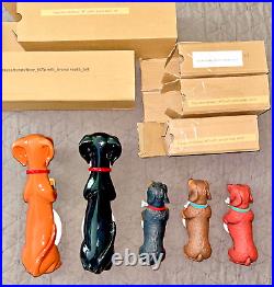 III Dachshunds Brewing Ankle Biter Ale Tap Handle Set of 5 New in Boxes