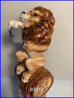 IMPORTED LOWENBRAU BEER LIONS BREW DRINKING LION Draft beer tap handle. GERMANY